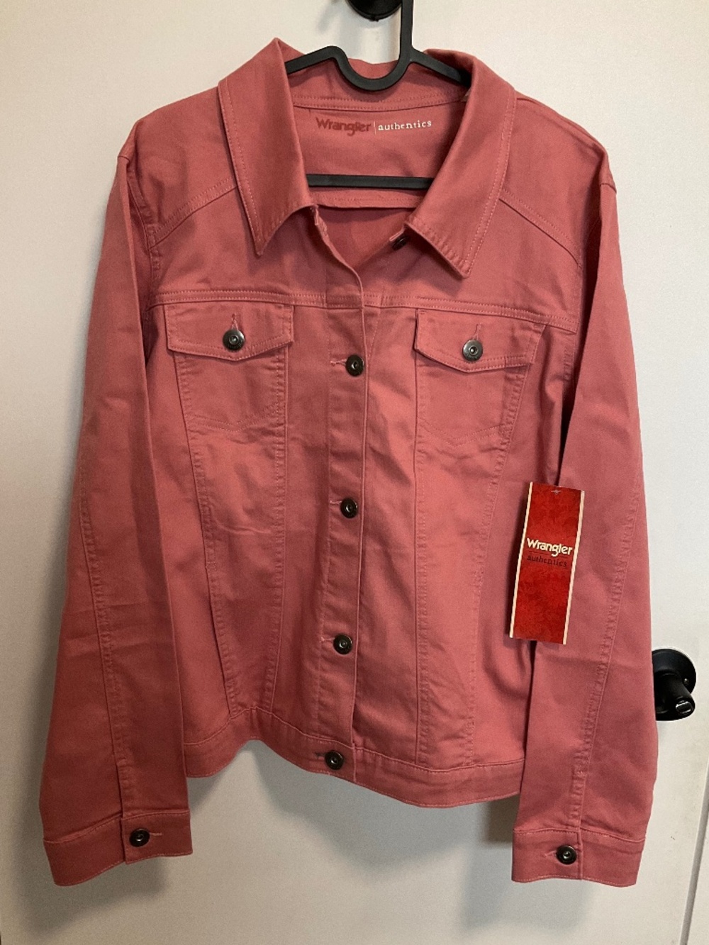NWT Wrangler coral pink denim jacket - extra large